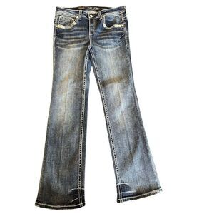 Grace Women's Bootcut Jeans size 14 Embroidered Pockets‎